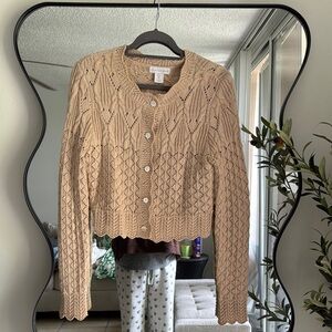Tan Button-Up Women's Sweater/cardigan
